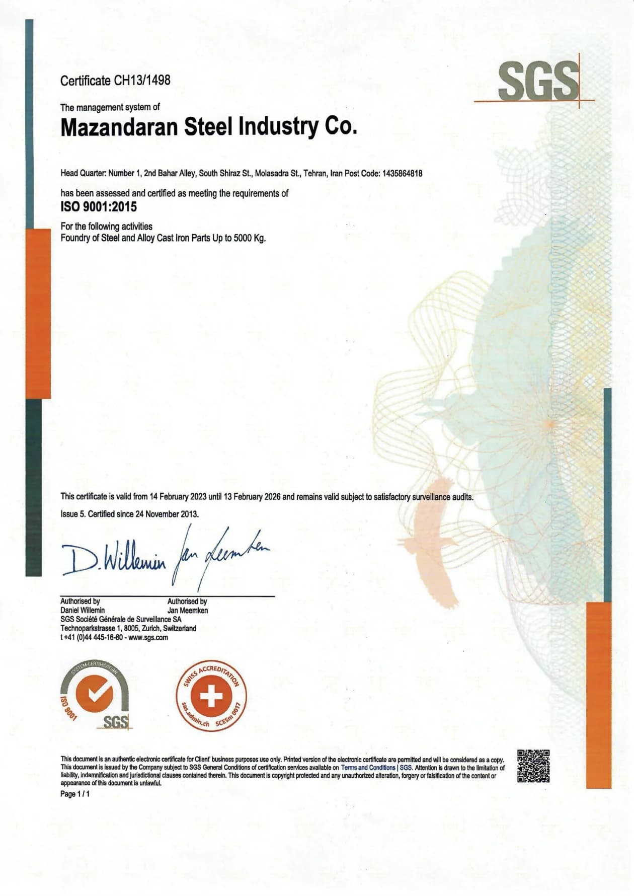 ISO Certificate